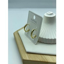 Biju Yılmaz Düz Az Taşlı Xuping Gold Küpe 26XPKP141
