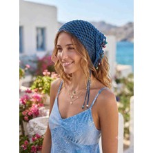 El Örgüsü Mavi Yazlık Kadın Bandana