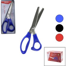 Taksun A-85 Terzi Makası 9" Renkli Plastik Sap Zig Zag Şekilli Kesim - 6'li Paket