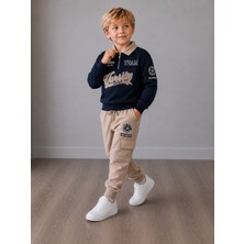 Yiğit Butik Erkek Çocuk Polo Yaka Baskılı Kargo Pantolonlu Alt Üst Takım