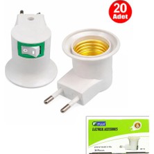 Fuji Duy-90 Anahtarlı Duy Fiş - 20'li Paket