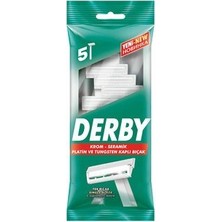 DERBY-101010212 Saplı Jilet 5 Adet Poşetli Tek Bıçak - 14'li Paket
