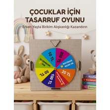 Şans Çarklı Motivasyon Kutusu Günlük Tasarruf Challenge Oyun Ahşap Birikim Kumbarası