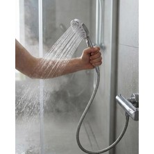 ALFA AKSESUAR 03 Spiral Hortumlu 4 Kademeli Krem El Duşu Başlığı Banyo Duş Seti