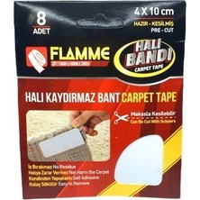 FLAMME-2116 Halı Kaydırmaz 4X10CM 8 Adet Bant Bandı - 25'li Paket