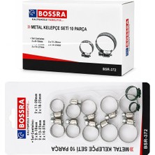 Bossra BSR-372 Metal Hortum Kelepçesi Set 10 Adet - 12'li Paket