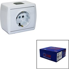 Atom Elektrik Atom Sıva Üstü Topraklı Priz - 12'li Paket