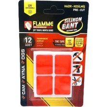 Flamme Silikon Çift Taraflı Bant 12 Adet Bandı Montaj - 25'li Paket