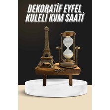 ALFA AKSESUAR 03 Retro Eyfel Kulesi ve Kum Saati Dekoratif Ahşap Görünümlü Masa Biblosu