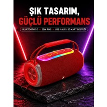 Rgb LED Işıklı 20W Taşınabilir Bluetooth Hoparlör Ipx6 Suya Dayanıklı
