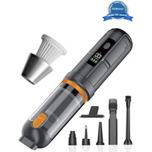 ALFA AKSESUAR 03 Araç Süpürgesi Şarjlı 120W 20.000PA Göstergeli Yeni Nesil Metal Filtre Extra Vakum ve Üfleme