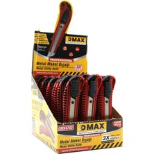 DMAX-4743 Falçata Maket Bıçak 18MM Bıçaklı 0.5mm Bıçak Ucu Büyük Metal - 24'li Paket