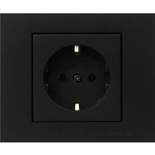 Atom Elektrik Atom Topraklı Priz Siyah - 12'li Paket