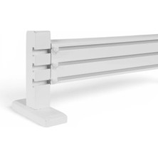 Perdejim Beyaz 150 cm Ahşap Başlıklı 3 Kanallı Alüminyum Dekoratif Ray Korniş