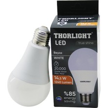 Thorlight Thorlıght T-15B LED Ampul 14.5W 6500K 1240 Lumen 2835 Smd LED 20.000 Saat Ömür E27 Beyaz - 10'li Paket