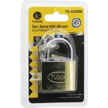 Tudor TD-S38MM Asma Kilit Sarı Vakumlu Kısa Kancalı - 12'li Paket