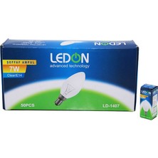 Ledon LD-1407 Gece Lambası Ampulü 220-240V 7W E-14 2700K 55 Lumen 1.000 Saat Ömür Şeffaf - 50'li Paket