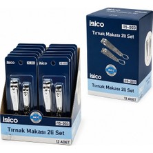 İbico Ibico İ15-003 Tırnak Makası Seti 2 Adet 1-Büyük 1-Küçük Gri - 12'li Paket