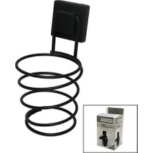 ORSA-915 Fönlük Fön Makine Askısı 10X11X15CM Siyah Metal Kare Macun Yapışkanlı - 6'li Paket