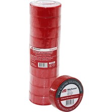 Mutlusan Pvc Izolasyon Elektrik Bantı 9.14MM 0.13X19X10YDS Bandı Kırmızı Lüx - 10'li Paket