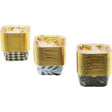 İbico Ibico İ22-170 Muffin Kağıt Kek Kapsülü Ağız:8.3x8.3cm Derinlik:3.5cm 20 Adet Kare Gold Kalın Folyolu - 12'li Paket