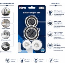 İbico Ibico İ22-427 Lavabo Süzgeç ve Tıpa Seti 4 Adet 2 Boy Süzgeç 2 Boy Plastik Tıpa - 12'li Paket