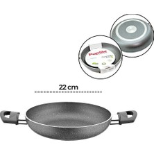 Papilla Fred 22 cm BRKT-712289 Sahan Egg Pan Çift Saplı Granit Tava Gri Kırçıllı - 12'li Paket