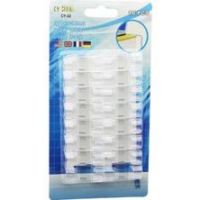 İbico Ibico İ10-013 Cy-22 Kablo Tutucu Klips 16 Adet Yapışkanlı Kalın Kablo Şeffaf Plastik Mika Kristal - 20'li Paket