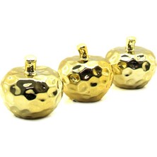 İbico Ibico İ12-146 Biblo ve Dekoratif Süs Eşyası Elma Orta Gold Seramik - 12'li Paket