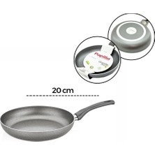 Papilla Fred 20 cm BRKT-706134 Maxi Tek Saplı Frying Pan Granit Tava Gri Kırçıllı - 6'li Paket