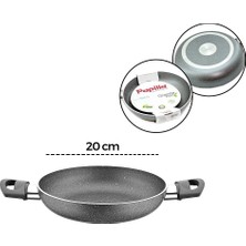 Papilla Fred 20 cm BRKT-705724 Sahan Egg Pan Çift Saplı Granit Tava Gri Kırçıllı - 12'li Paket