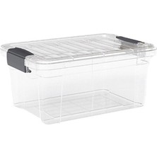 Dünya DP-33116-102 Çok Amaçlı Saklama Kutusu ve Organizer 34LT 361X526X236MM Şeffaf Kilitli Kapak - 8'li Paket