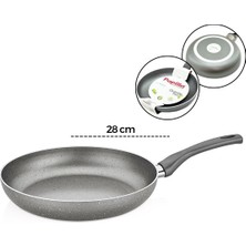 Papilla Fred I 28 cm BRKT-705717 Maxi Tek Saplı Frying Pan Granit Tava Gri Kırçıllı - 6'li Paket