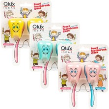 Qlux Ideas Qlux L-00600 Diş Fırçalık 2 Adet Başlık Kabı Diş Şekilli Renkli Plastik Gülenyüz Emojili - 30'li Paket