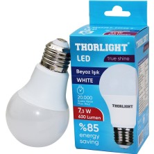 Thorlight Thorlıght A-6007B E27 Beyaz LED Ampul 7.3W - 10'li Paket