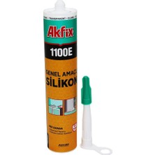 Akfix 1100E Genel Amaçlı Üniversal Silikon 280 gr Şeffaf - 24'li Paket