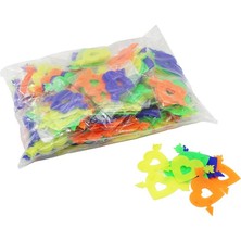 KRT-1122 Bisiklet Teker Süsü 9 Adet Oklu Kalp Renkli Plastik - 50'li Paket