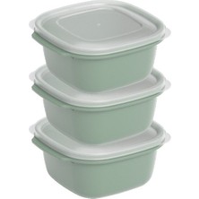 Dünya DP-31271-999 Easy Keep Saklama Kabı 3 Adet 550ML Kare Şeffaf Kapak Renkli Plastik - 12'li Paket