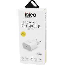 KRT Ibico İB-2100 Telefon Şarj Başlık Ev 5V 3.0A 9.0V-2.22A 20W Hızlı Typc-E - 5'li Paket