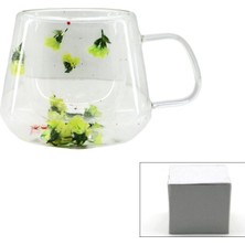 Sdr Ambalaj Sdr-B4 Cam Bardak 250ML Kulplu Çiçekli Çift Cidarlı - 100'LI Paket
