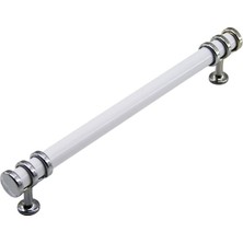 KRT İBİCO-954 Boru Çekmece Kulp 16CM Yüzük Krom Kulp Beyaz - 10'li Paket