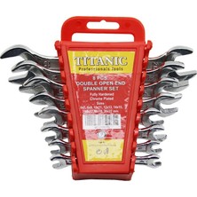 Titanic Tools Tıtanıc Tools Ağzı Açık Anahtar Takımı 6-22MM 8 Adet Plastik Stand Taşıma Aparatlı - 4'li Paket