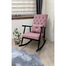 Asedia Trend Pembe Kapitoneli Sallanan Sandalye | Tekli Koltuk | Dinlenme Koltuğu