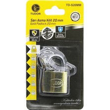 Tudor TD-S20MM Asma Kilit Sarı Vakumlu Kısa Kancalı - 12'li Paket
