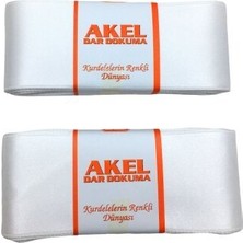 Akel Tekstil Akel Kurdelesi 6CMX10MT Takı Beyaz Poşetli - 4'li Paket