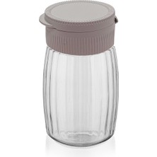 Qlux Ideas Qlux C-00559 Tuzluk ve Baharatlık 100CC Lina Çizgili Renkli Plastik Kapak Cam - 30'li Paket