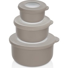 Qlux Ideas Qlux L-00957 Qlife Kapaklı Kase ve Saklama Kabı Set 3 Adet Set 100ML+250ML+500ML - 24'li Paket