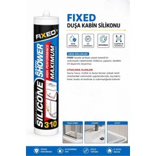 Fixed F-310D Şeffaf Duşa Kabin Küvet Lavabo Mutfak Banyo Sızdırmazlık Silikonu 330 Gram