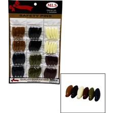 Mls NO-075 075-C Yaka ve Eşarp Iğnesi 4 Adet 12'li Kart Düz Renkli - 5'li Paket