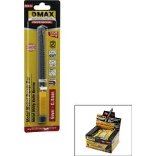 Dmax DMX-4744 Falçata Maket Bıçak Dar 9mm x 0.4mm 3x Keskinlik Metal Gövde Kemer Askı Kancalı Cep - 50'li Paket